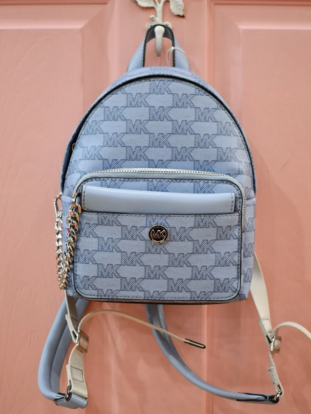 MICHAEL KORS Powder Blue Logo Signature 2-in-1 Extra Small Mini Backpack